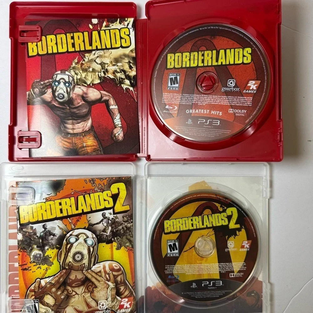 Borderlands 1 & 2 (Sony PlayStation 3, 2009) PS3 Complete w/ Manual Tested